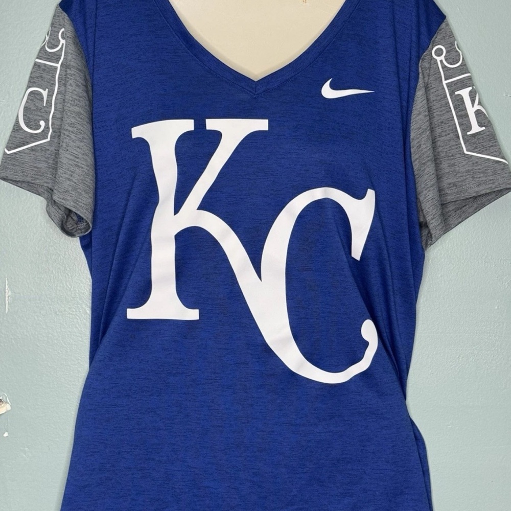 Nike MLB Blue and Gray Women's Jersey Top 050